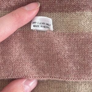 100% Pure Cashmere Striped Scarf - Made in Nepal - Ultra Soft